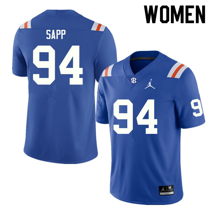 Women #94 Tyreak Sapp Florida Gators College Football Jerseys Sale-Throwback